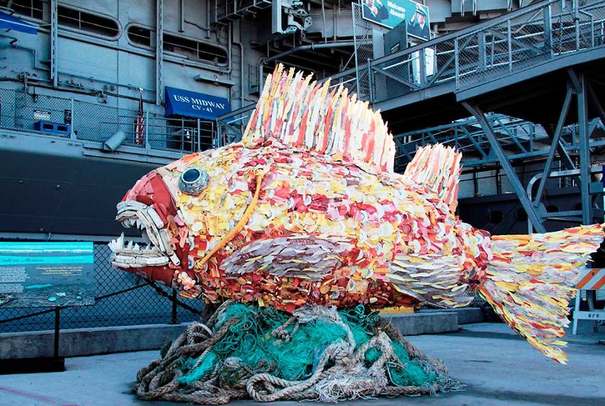 plastic waste fish